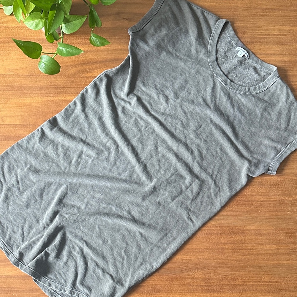 James Perse Supima Cotton Gray T-Shirt Dress Size 3/L - Picture 4 of 7